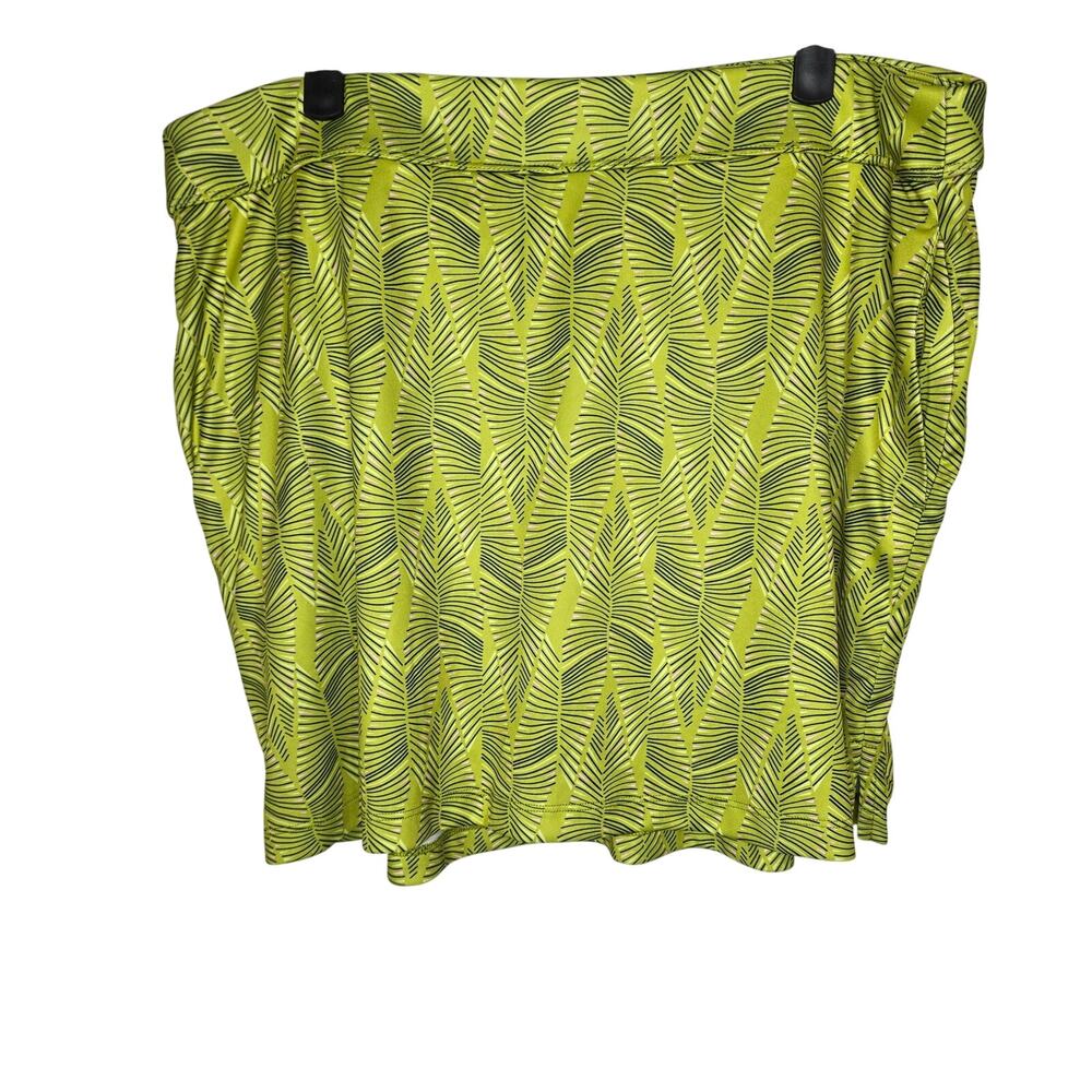 Greg Norman Green Geometric Leaf Print Golf Tennis Skort Skirt Size Large